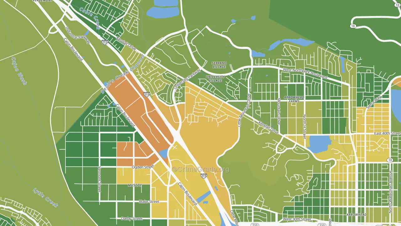 Hudson, San Bernardino, CA Map of Drug-Related Crime Rates