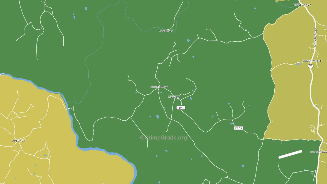 Hudson, WV Map of Drug-Related Crime Rates