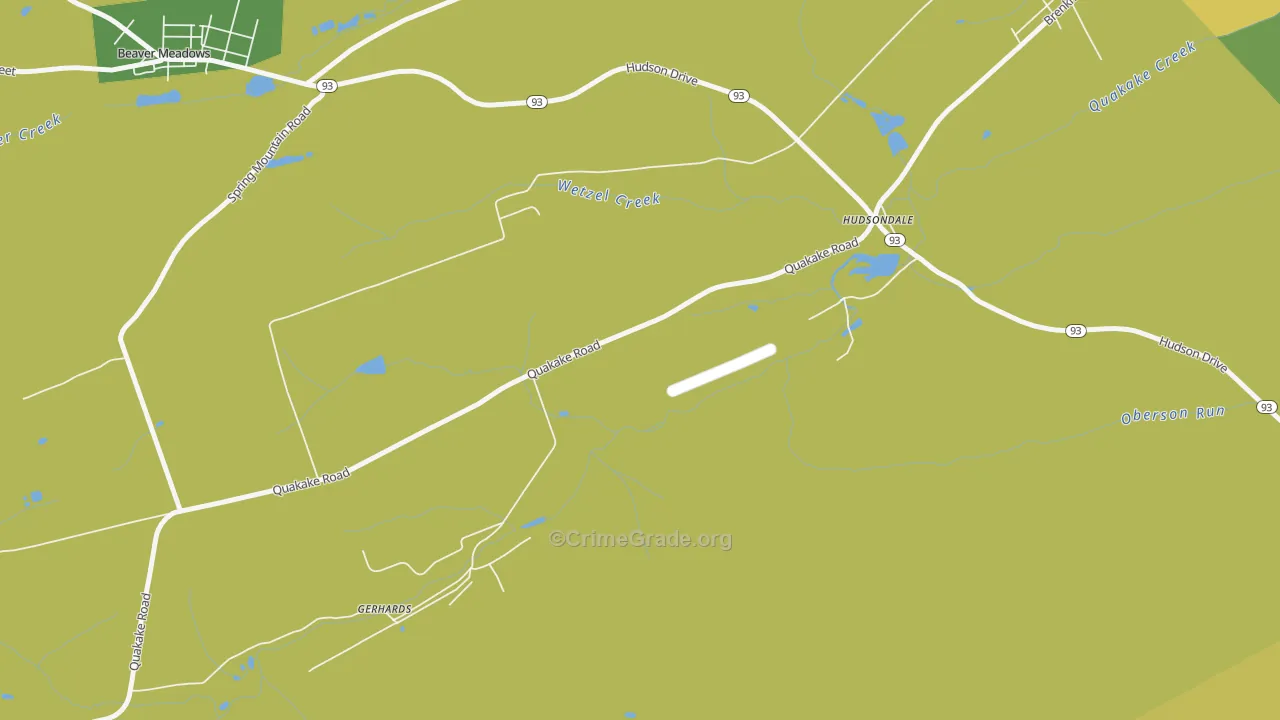 Hudsondale, PA Map of Drug-Related Crime Rates