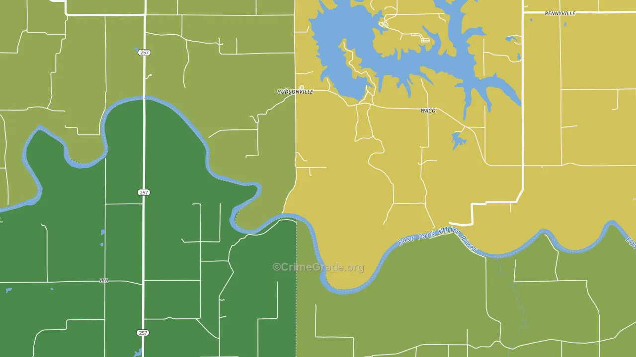 Hudsonville, IN Map of Drug-Related Crime Rates