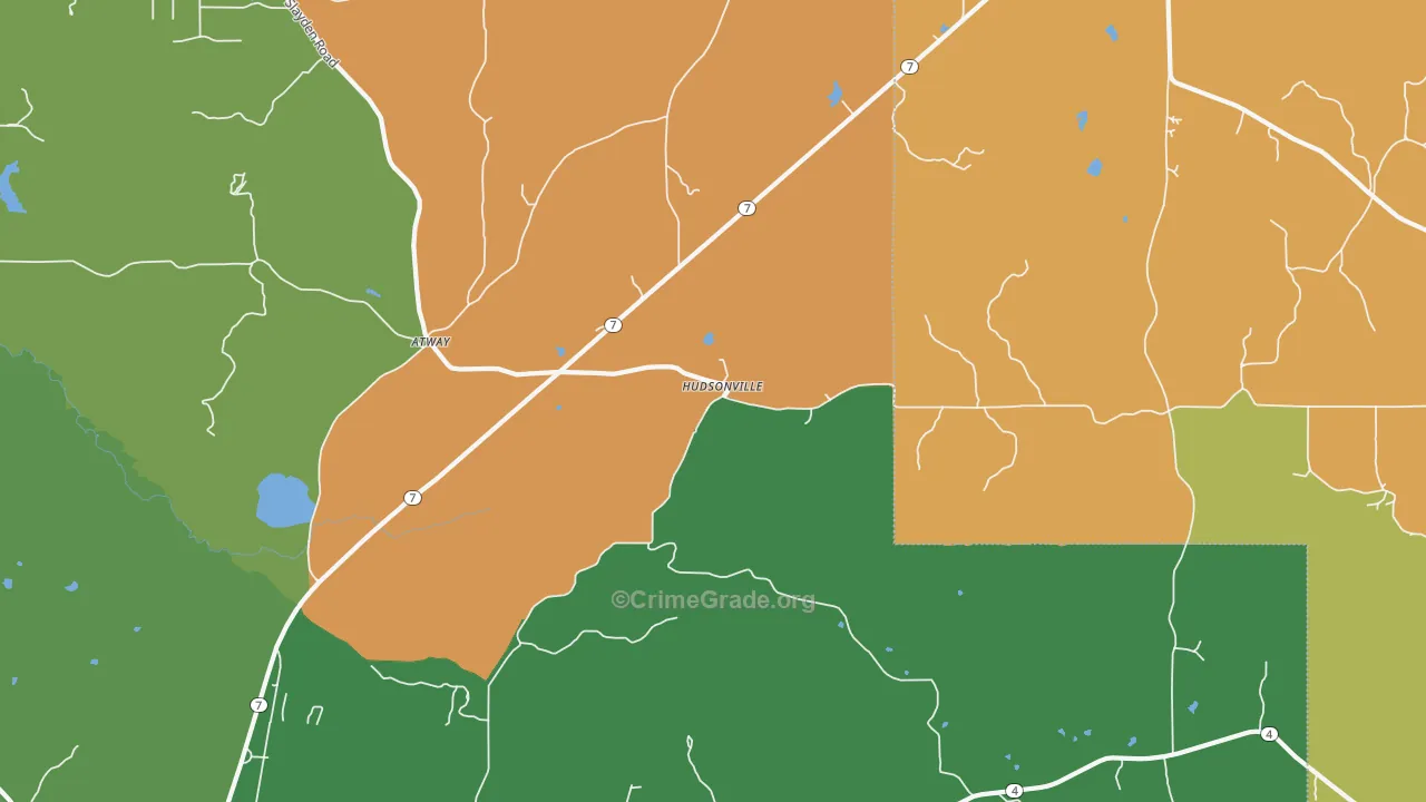 Hudsonville, MS Map of Drug-Related Crime Rates