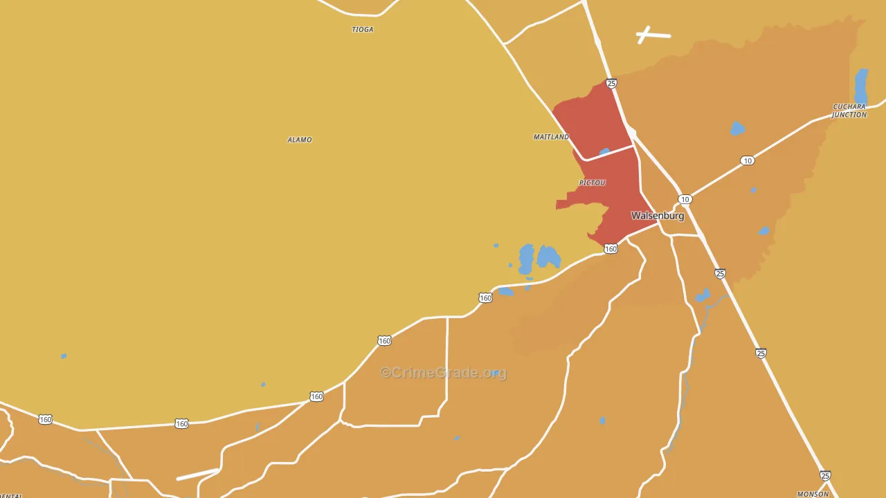 Huerfano County, CO Map of Drug-Related Crime Rates