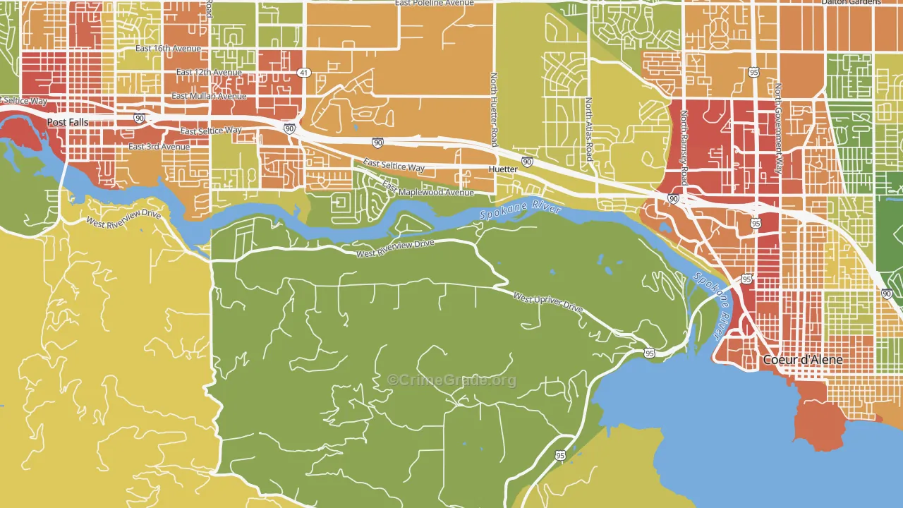 Huetter, ID Map of Drug-Related Crime Rates