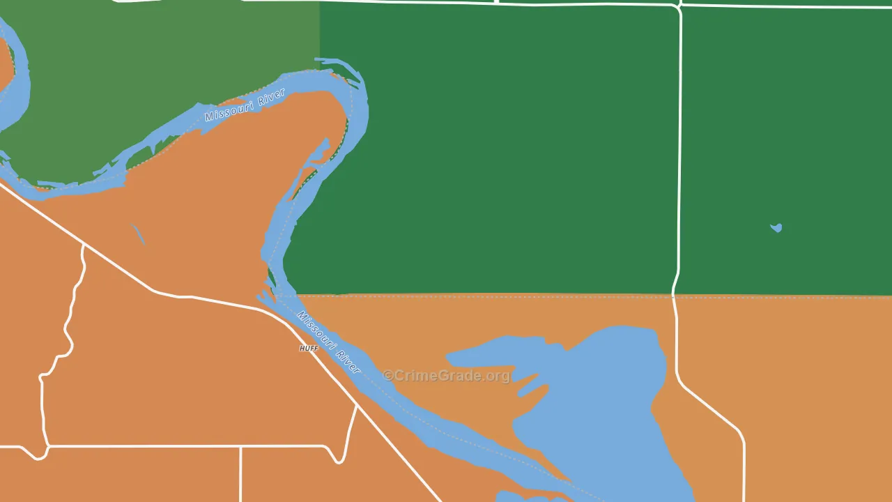 Huff, ND Map of Drug-Related Crime Rates