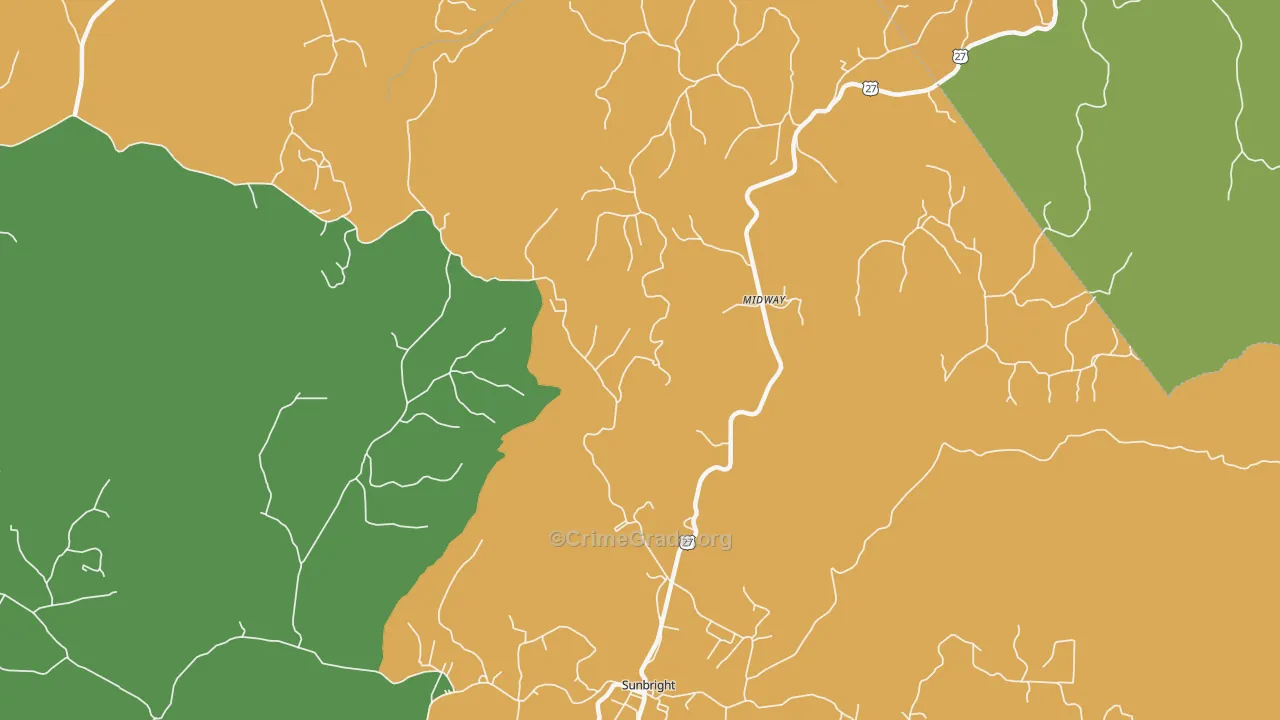 Huffman, TN Map of Drug-Related Crime Rates