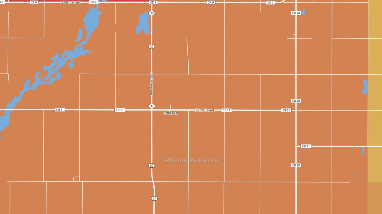 Huffton, SD Map of Drug-Related Crime Rates