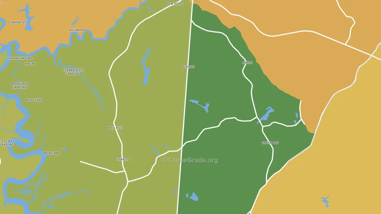 Huger, SC Map of Drug-Related Crime Rates