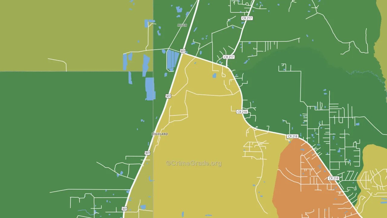 Hugh, FL Map of Drug-Related Crime Rates