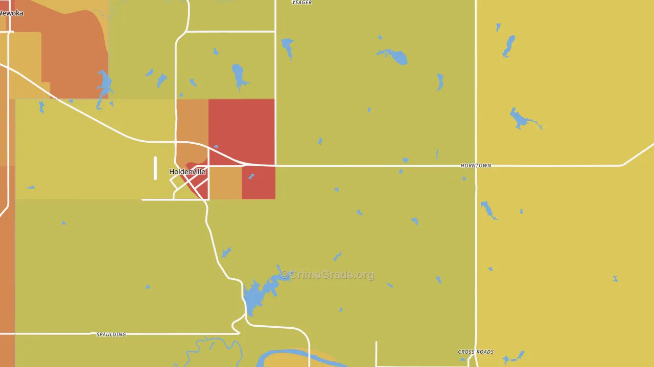 Hughes County, OK Map of Drug-Related Crime Rates