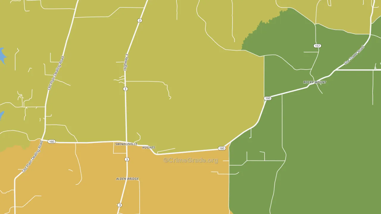 Hughes, LA Map of Drug-Related Crime Rates