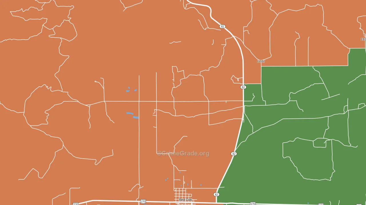 Hughes, OK Map of Drug-Related Crime Rates