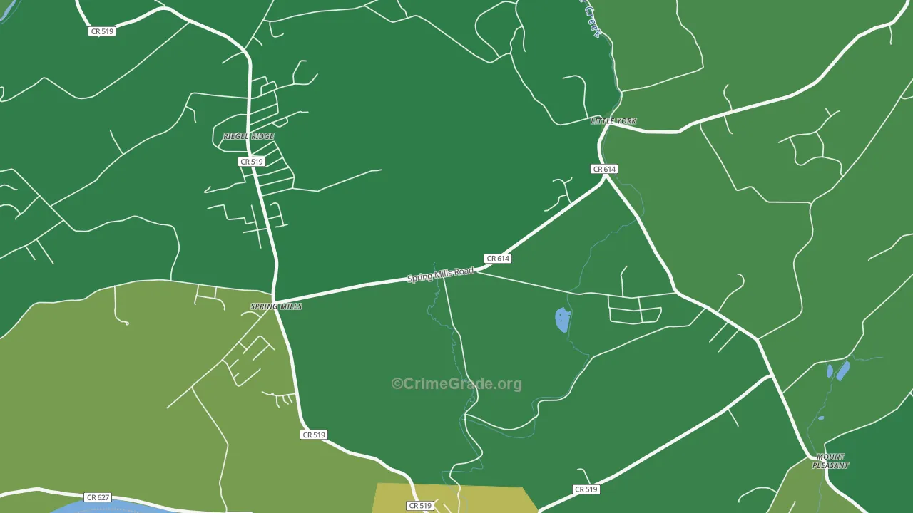 Hughesville, NJ Map of Drug-Related Crime Rates