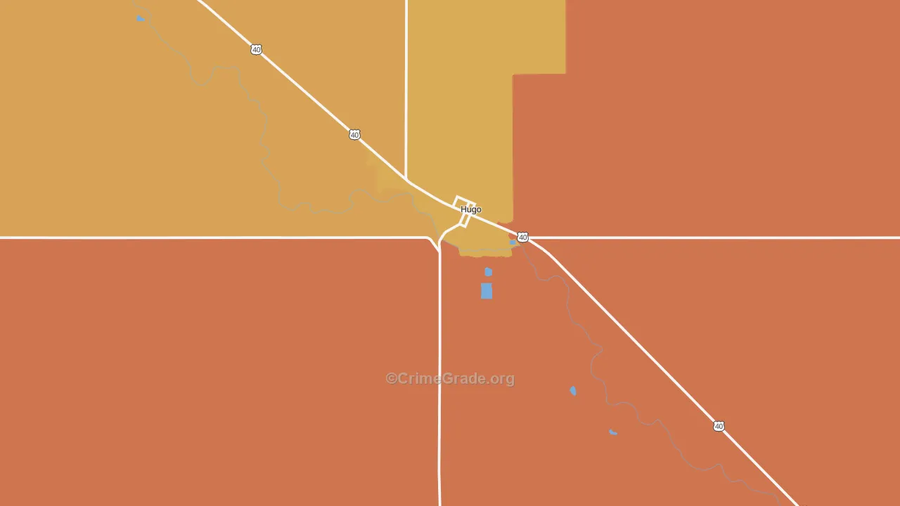 Hugo, CO Map of Drug-Related Crime Rates