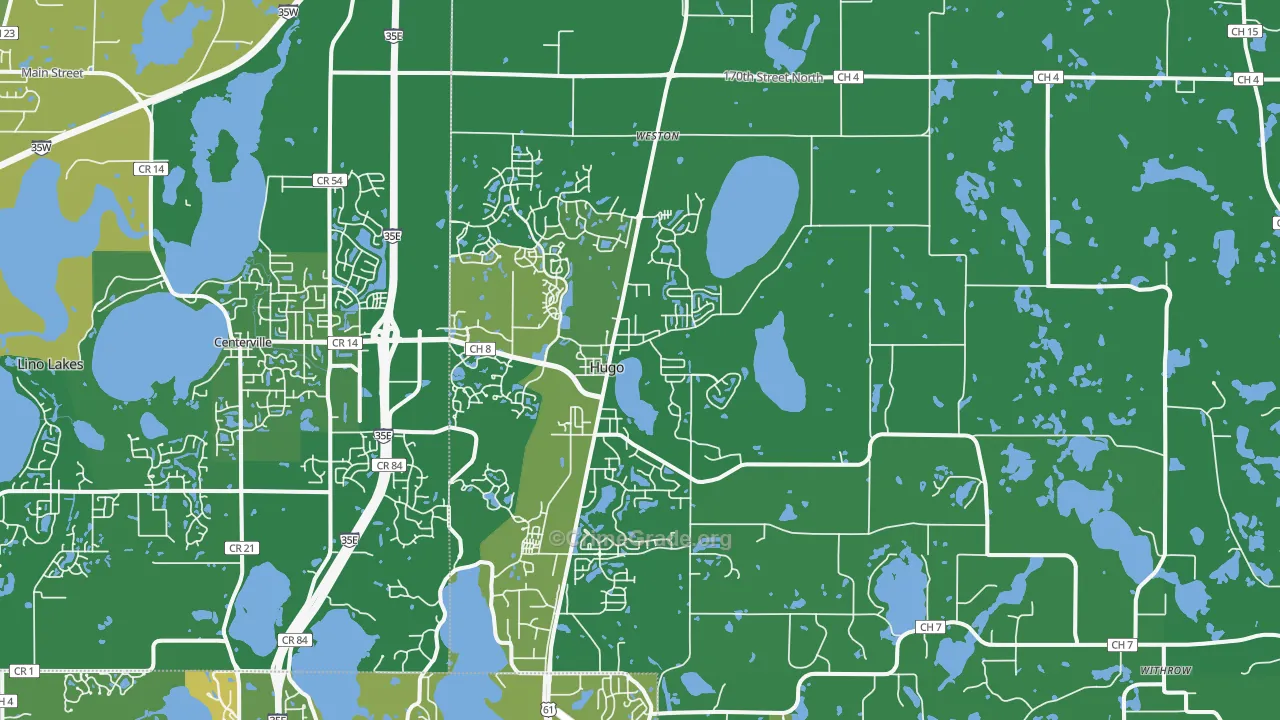 Hugo, MN Map of Drug-Related Crime Rates