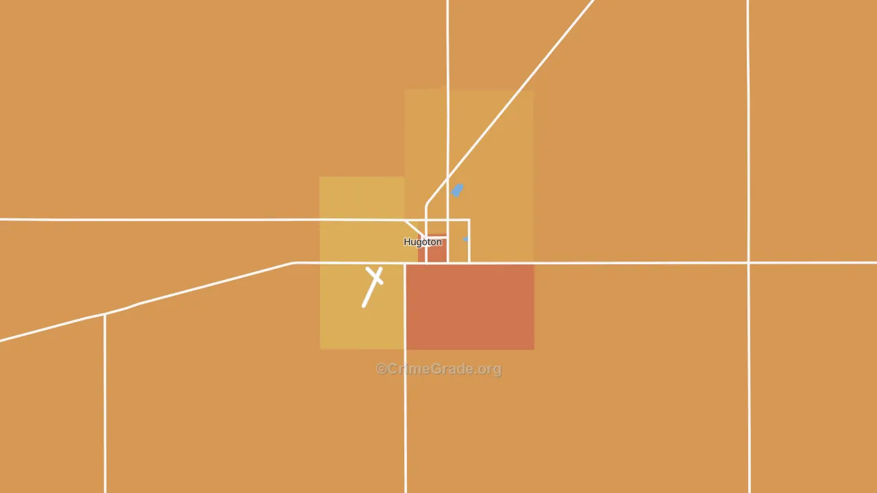 Hugoton, KS Map of Drug-Related Crime Rates