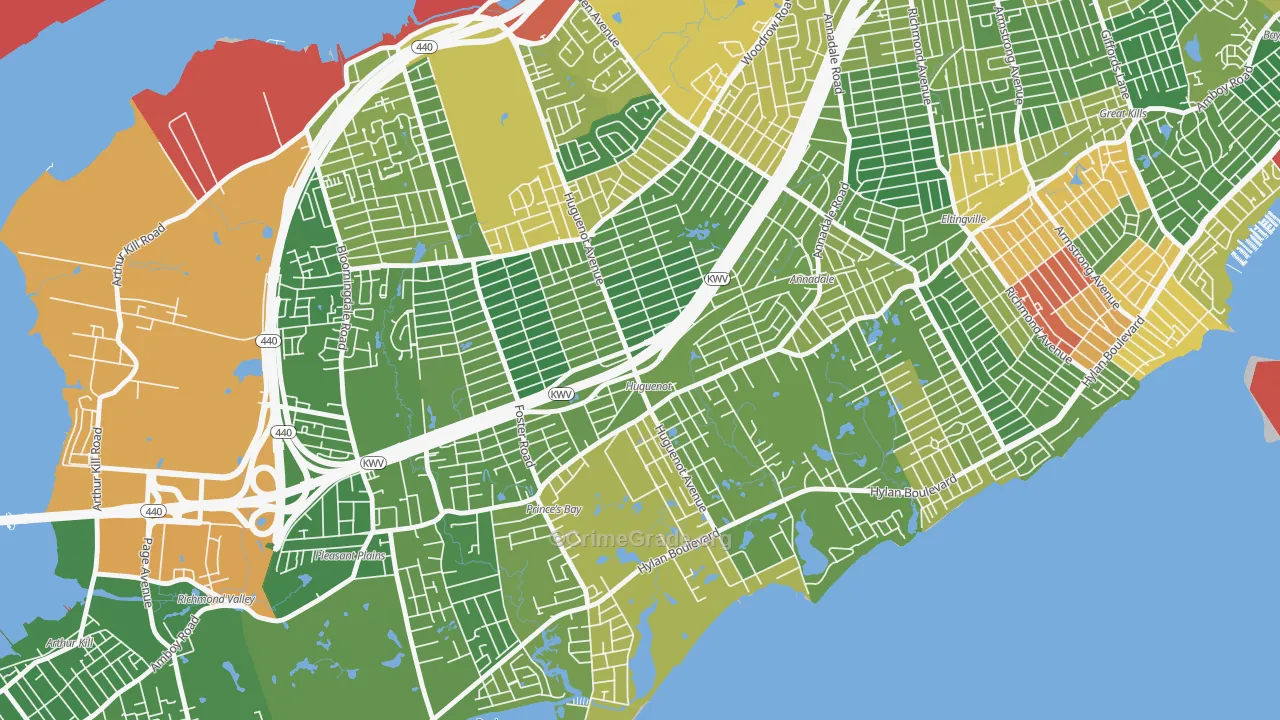 Huguenot, Staten Island, NY Map of Drug-Related Crime Rates