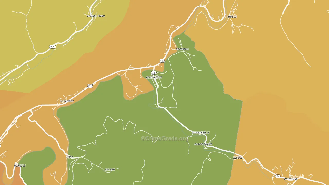 Hulen, KY Map of Drug-Related Crime Rates