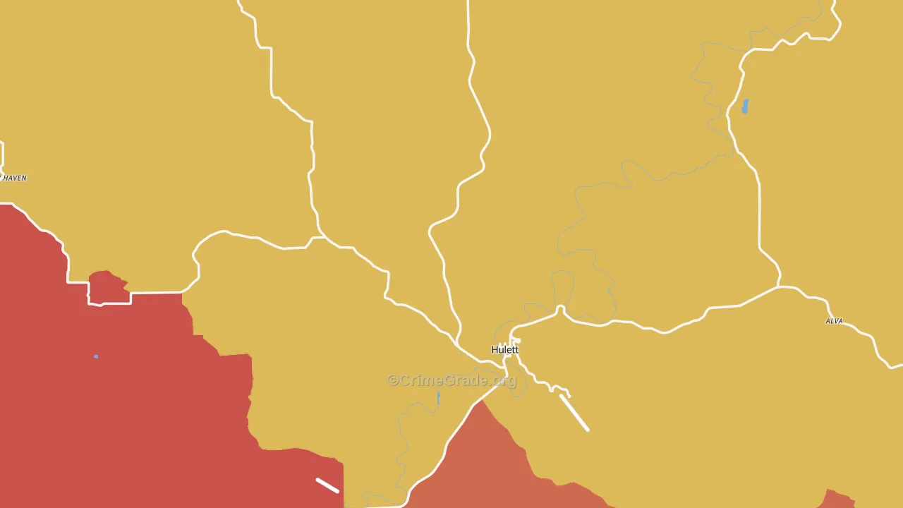 Hulett, WY Map of Drug-Related Crime Rates