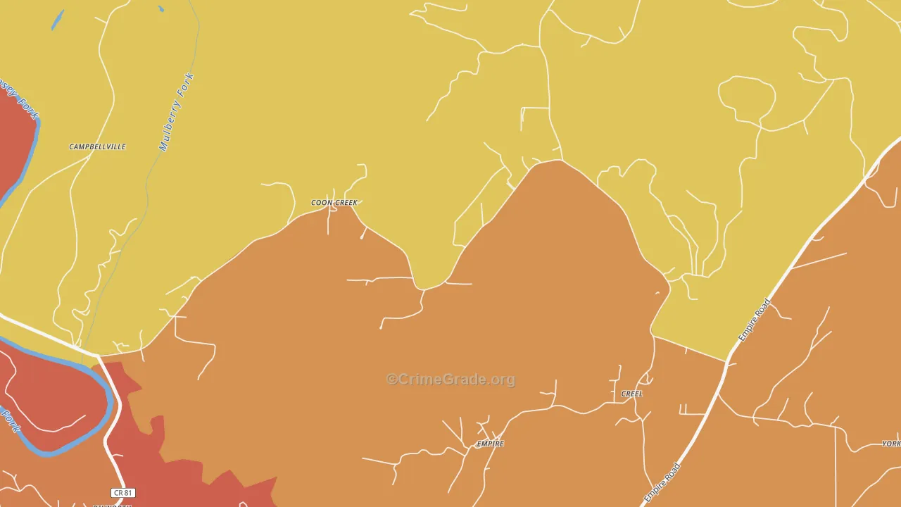Hull, AL Map of Drug-Related Crime Rates