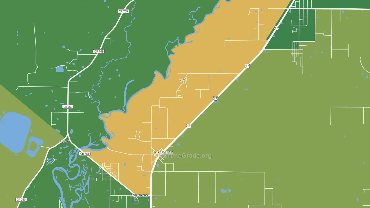 Hull, FL Map of Drug-Related Crime Rates