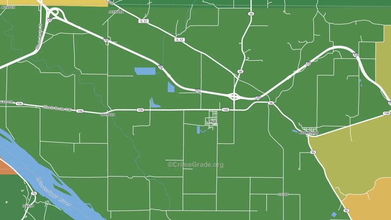 Hull, IL Map of Drug-Related Crime Rates