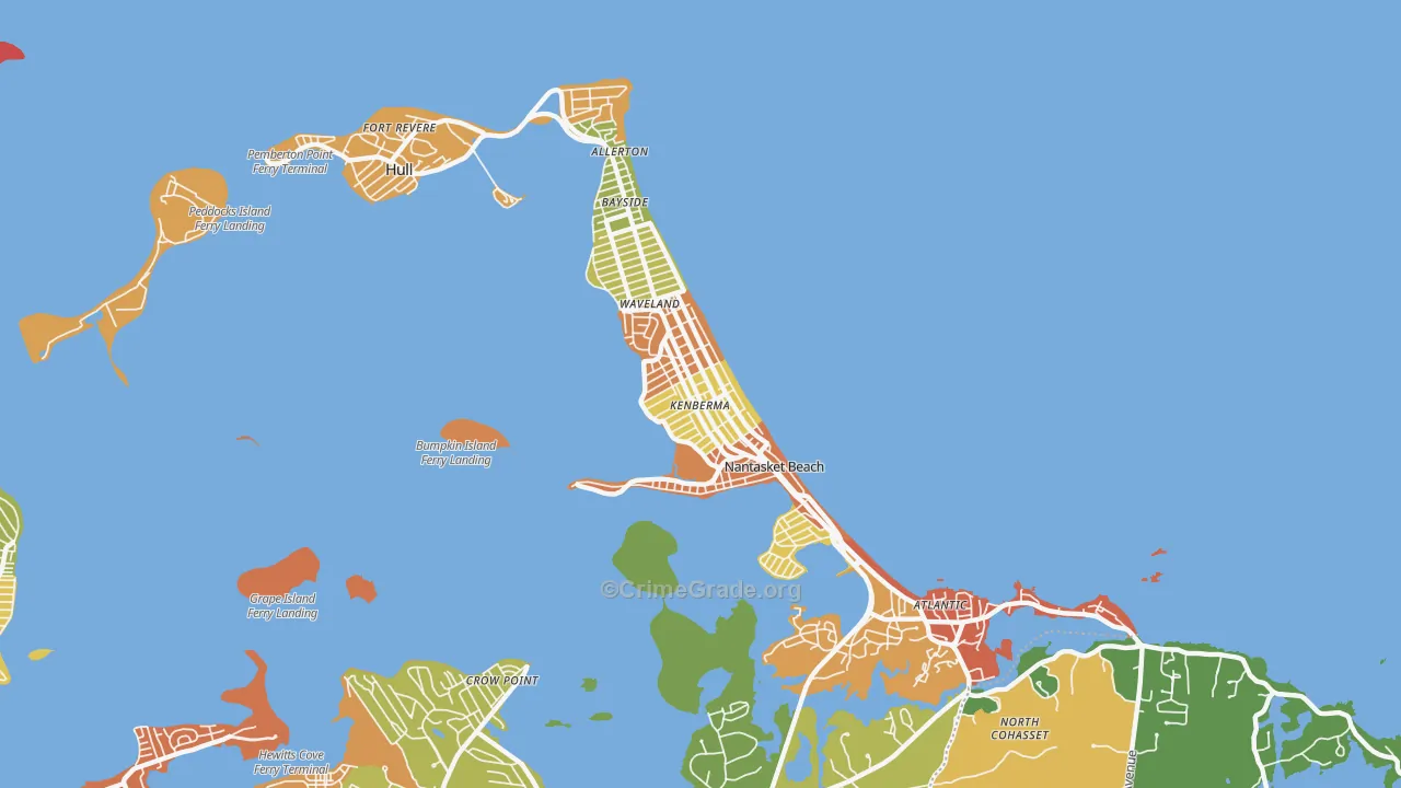 Hull, MA Map of Drug-Related Crime Rates