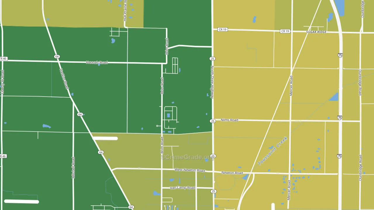 Hull Prairie, OH Map of Drug-Related Crime Rates