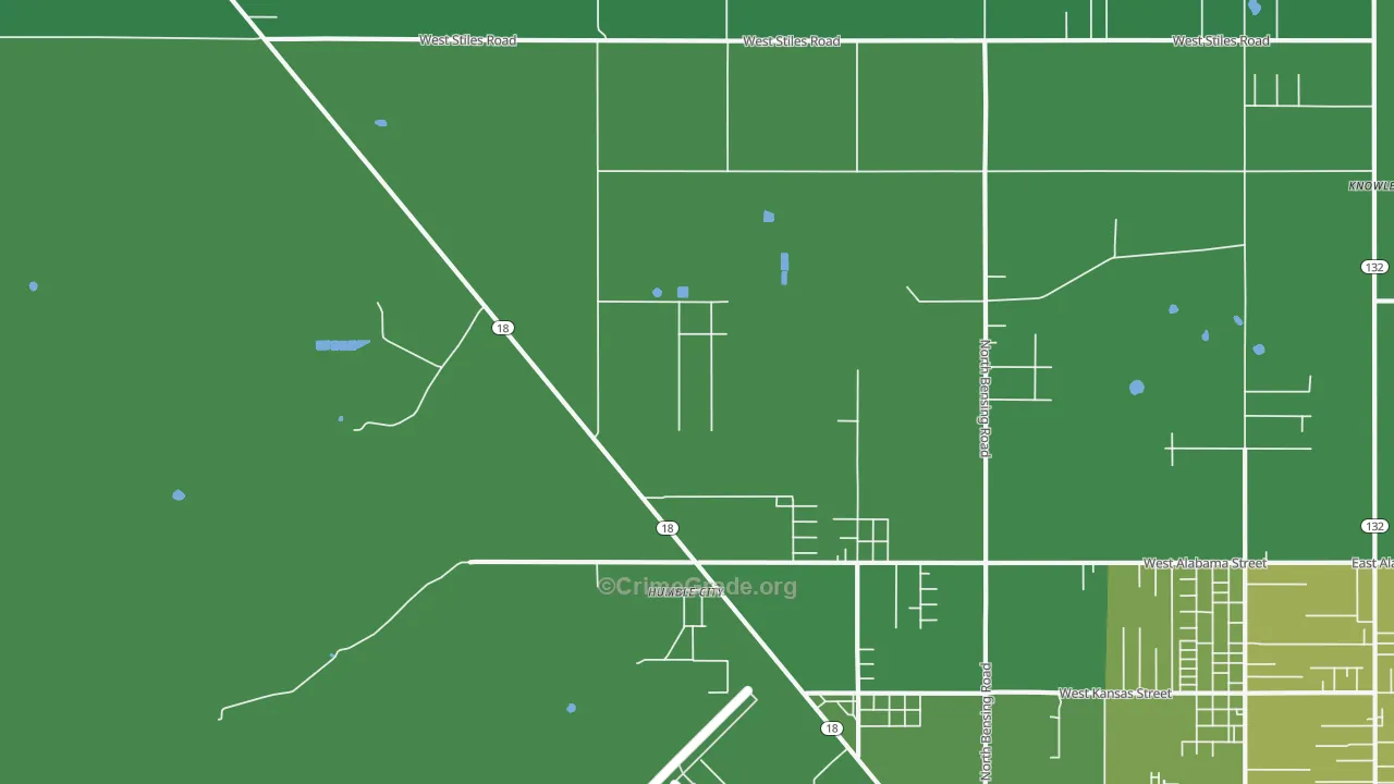 Humble City, NM Map of Drug-Related Crime Rates