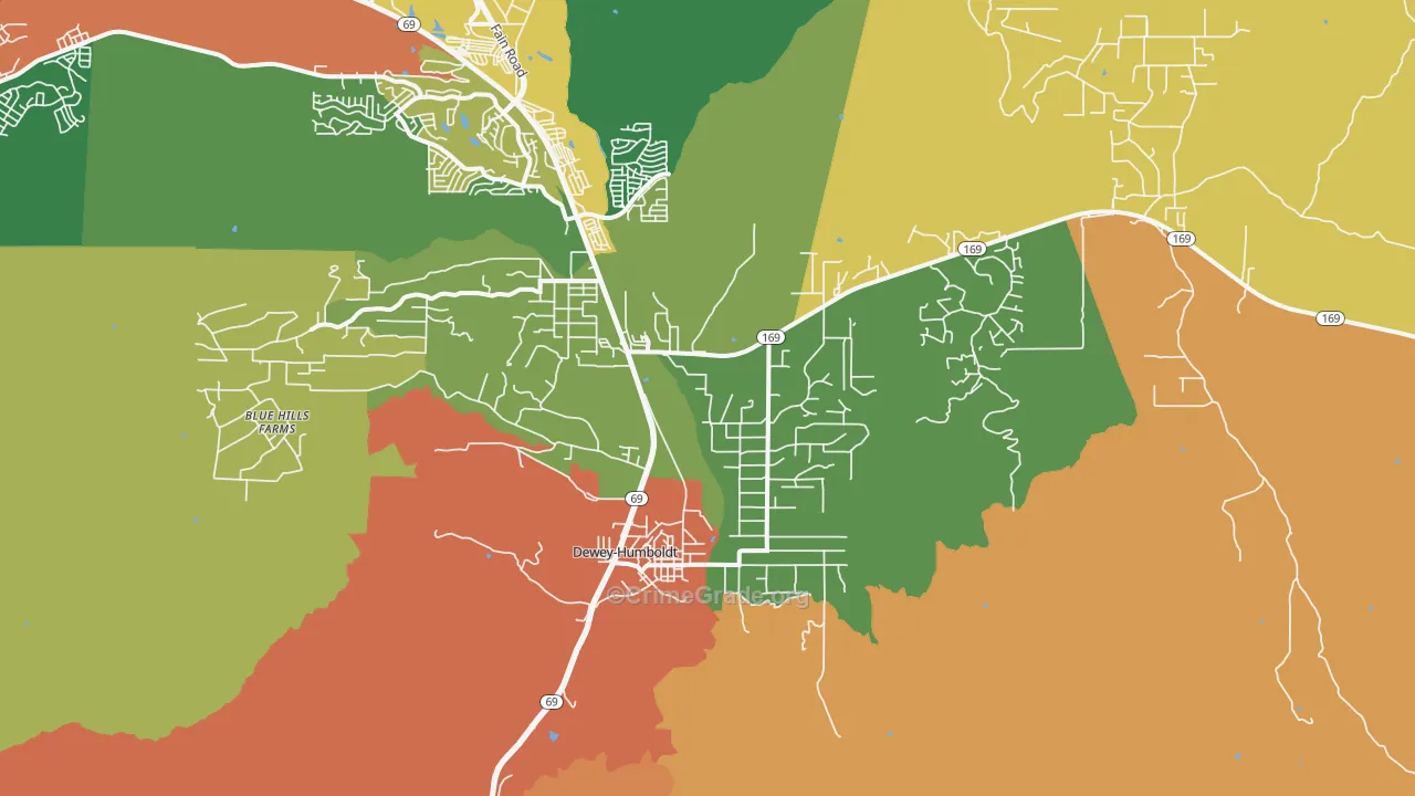 Humboldt, AZ Map of Drug-Related Crime Rates