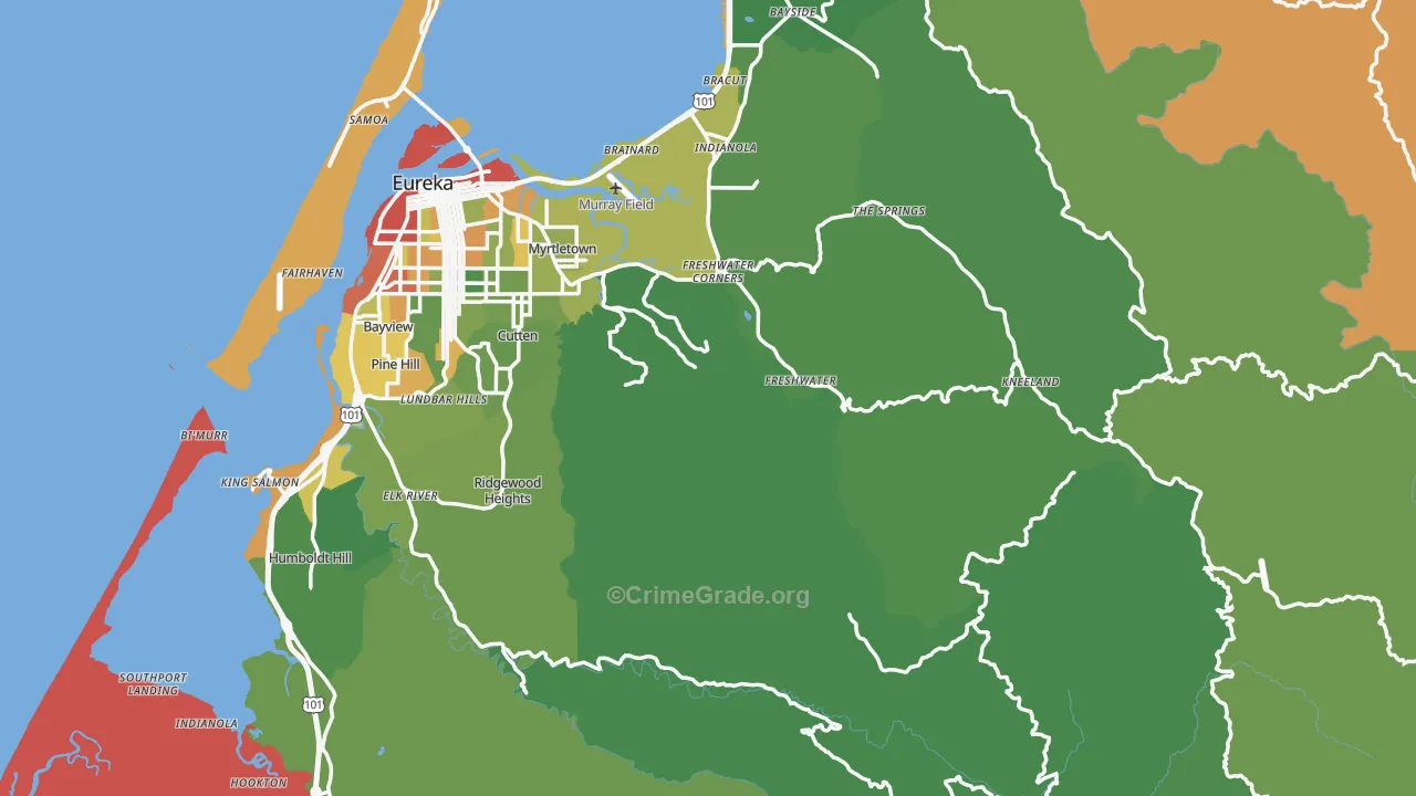 Humboldt County, CA Map of Drug-Related Crime Rates