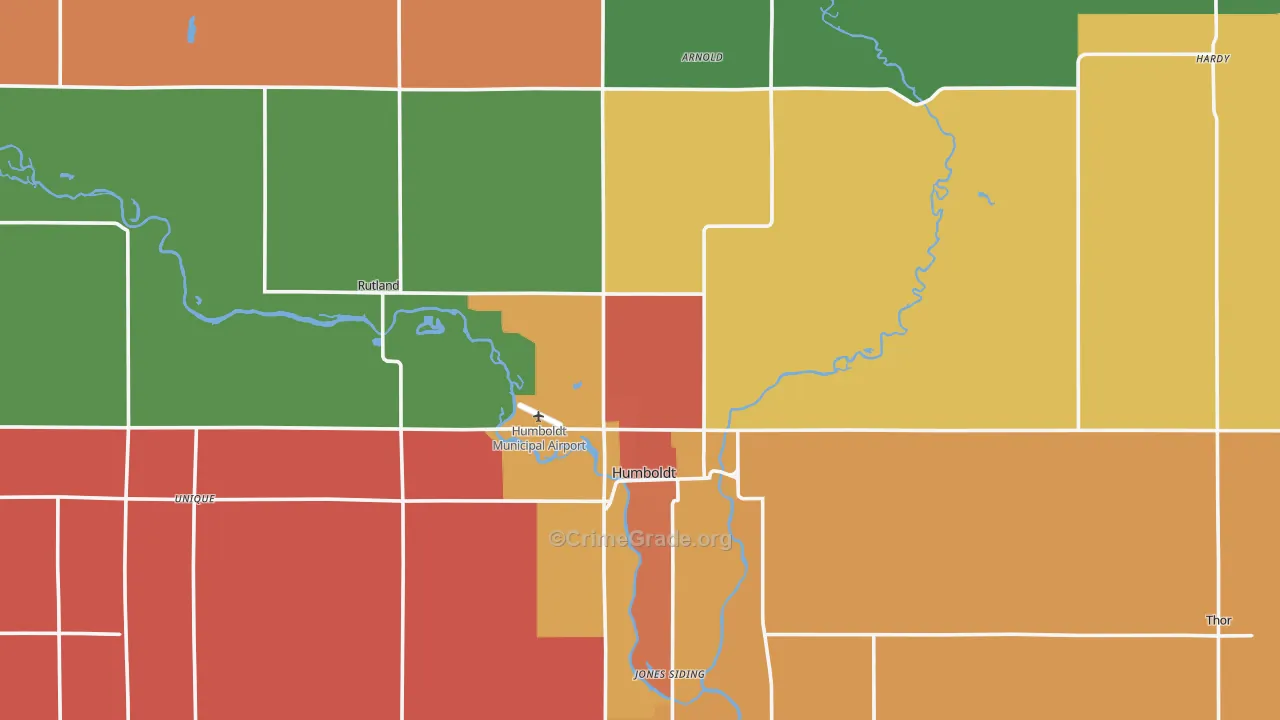 Humboldt County, IA Map of Drug-Related Crime Rates