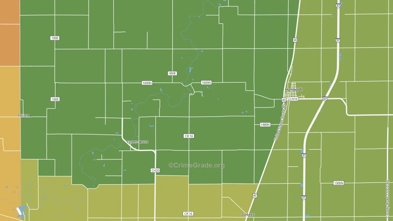 Humboldt, IL Map of Drug-Related Crime Rates