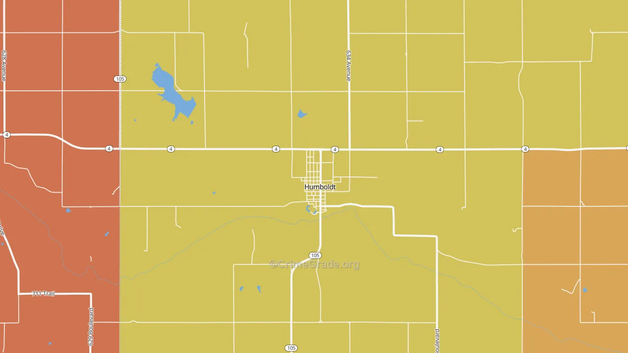 Humboldt, NE Map of Drug-Related Crime Rates