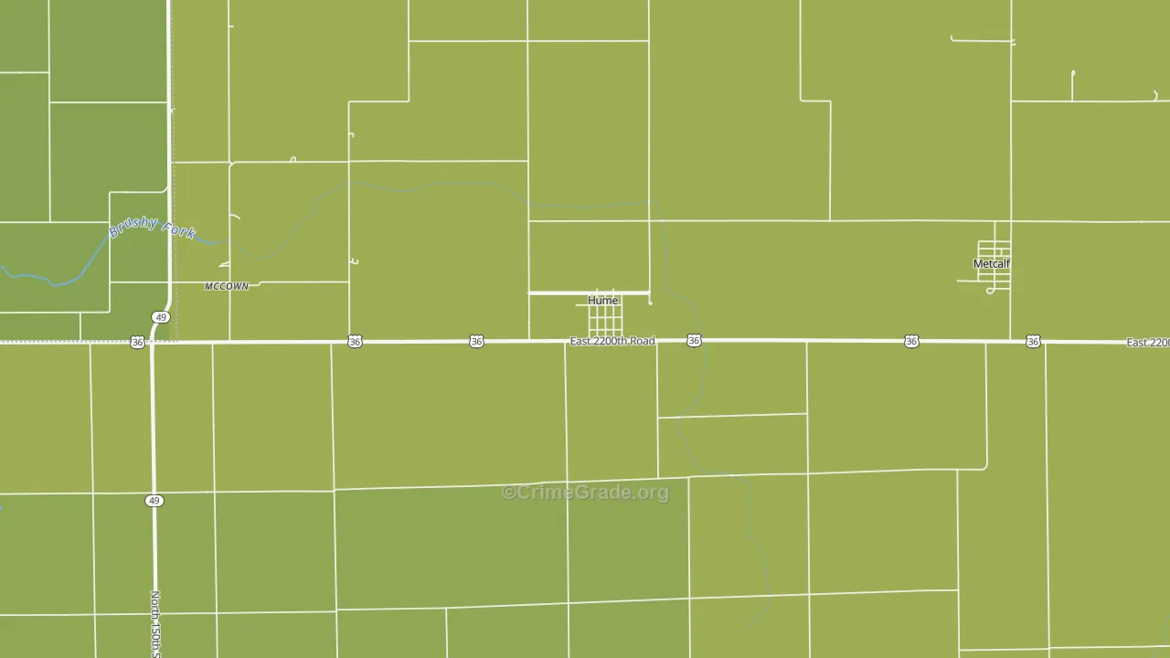 Hume, IL Map of Drug-Related Crime Rates
