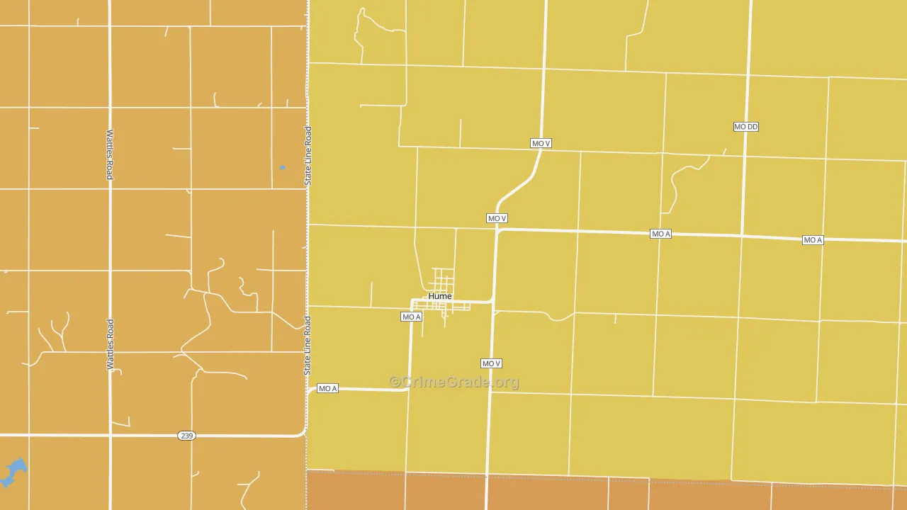 Hume, MO Map of Drug-Related Crime Rates