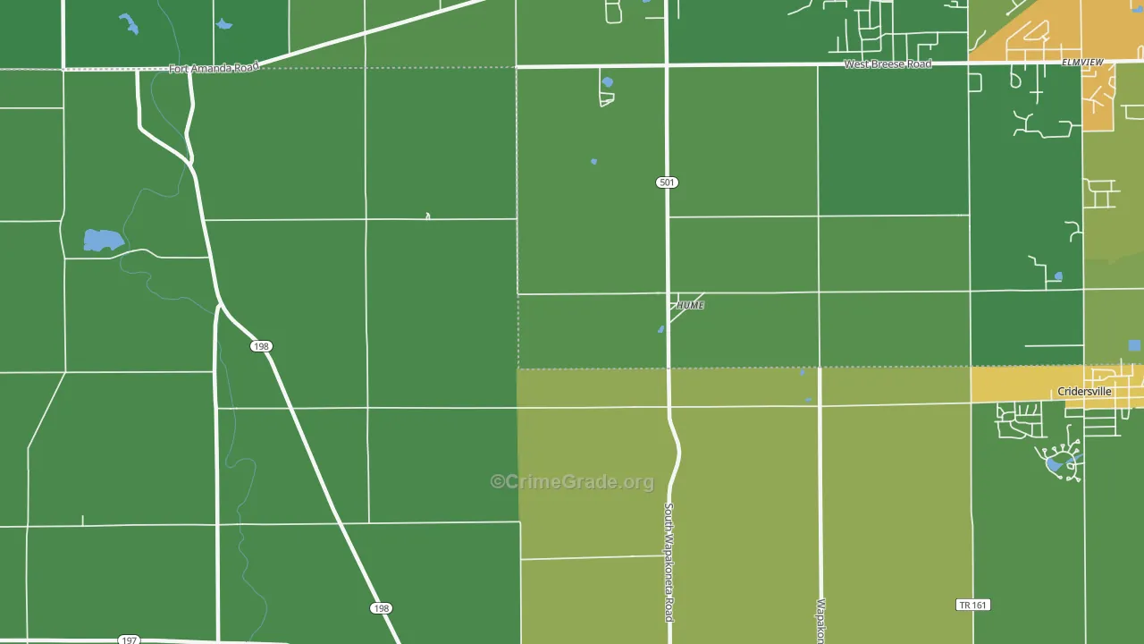 Hume, OH Map of Drug-Related Crime Rates