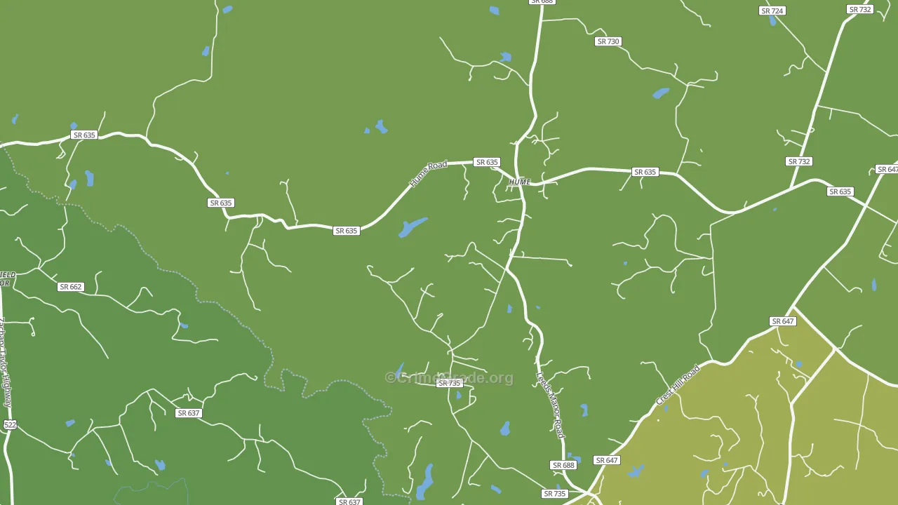 Hume, VA Map of Drug-Related Crime Rates