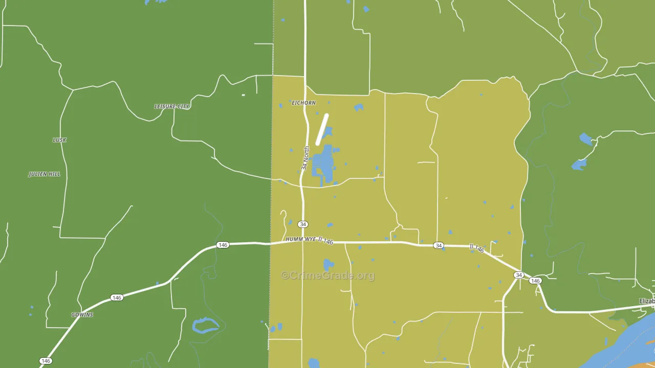 Humm Wye, IL Map of Drug-Related Crime Rates