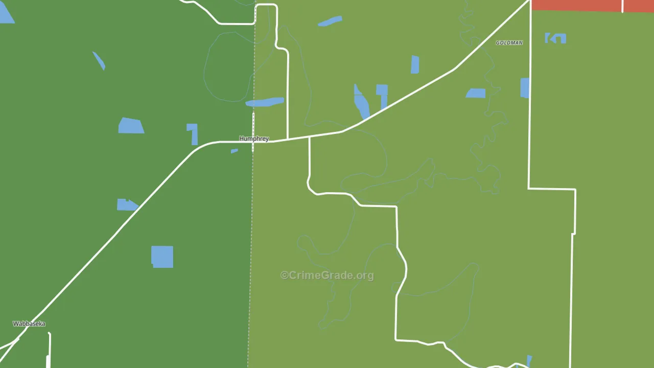 Humphrey, AR Map of Drug-Related Crime Rates