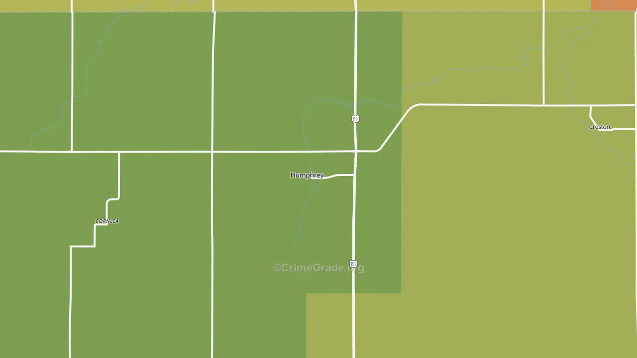 Humphrey, NE Map of Drug-Related Crime Rates