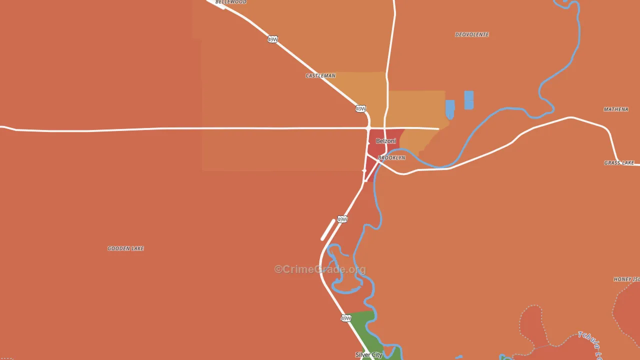 Humphreys County, MS Map of Drug-Related Crime Rates
