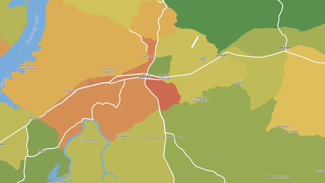 Humphreys County, TN Map of Drug-Related Crime Rates
