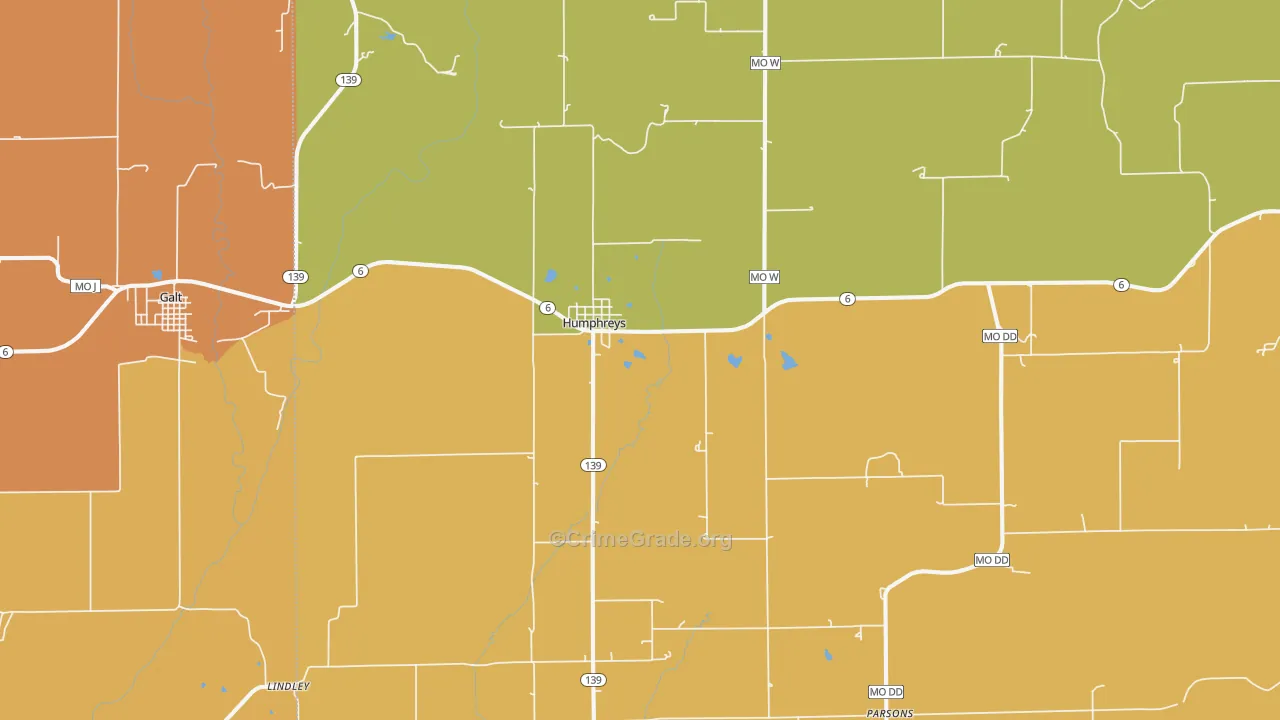 Humphreys, MO Map of Drug-Related Crime Rates