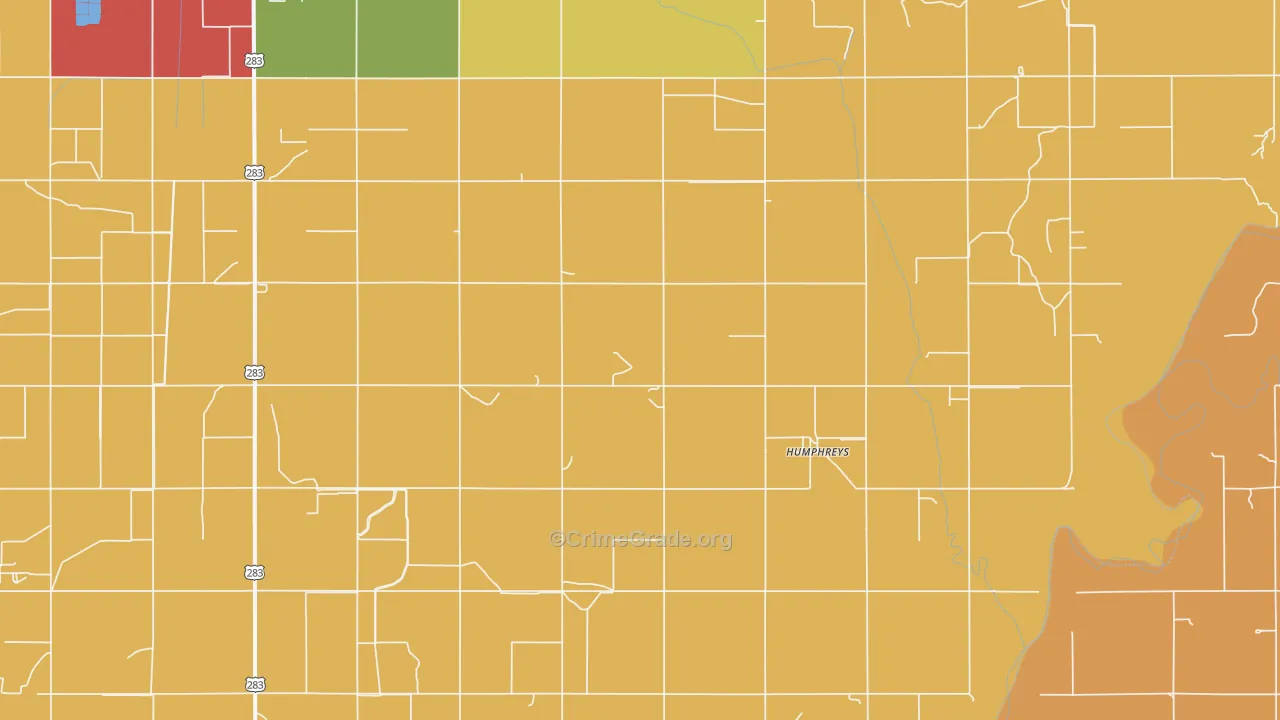 Humphreys, OK Map of Drug-Related Crime Rates