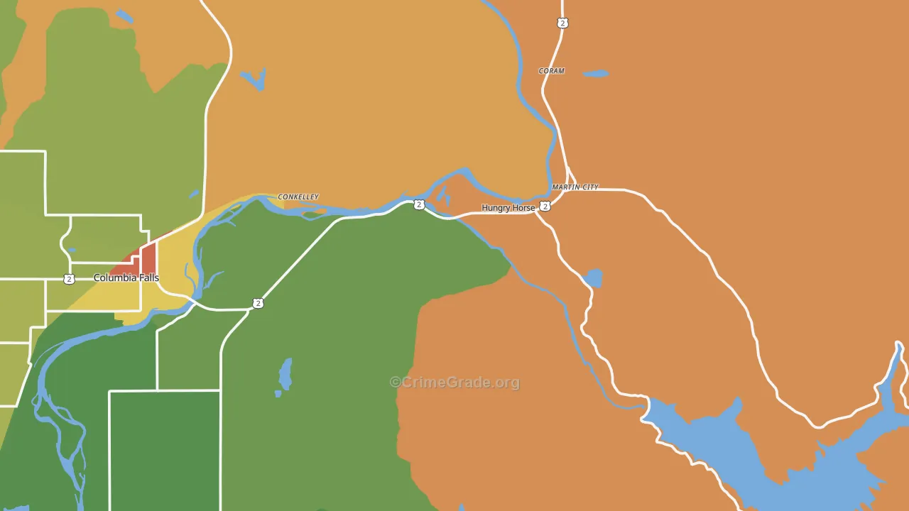 Hungry Horse, MT Map of Drug-Related Crime Rates