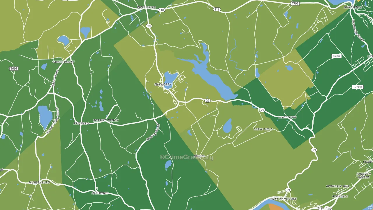 Hunlock Creek, PA Map of Drug-Related Crime Rates