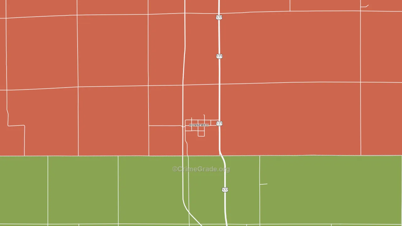 Hunnewell, KS Map of Drug-Related Crime Rates
