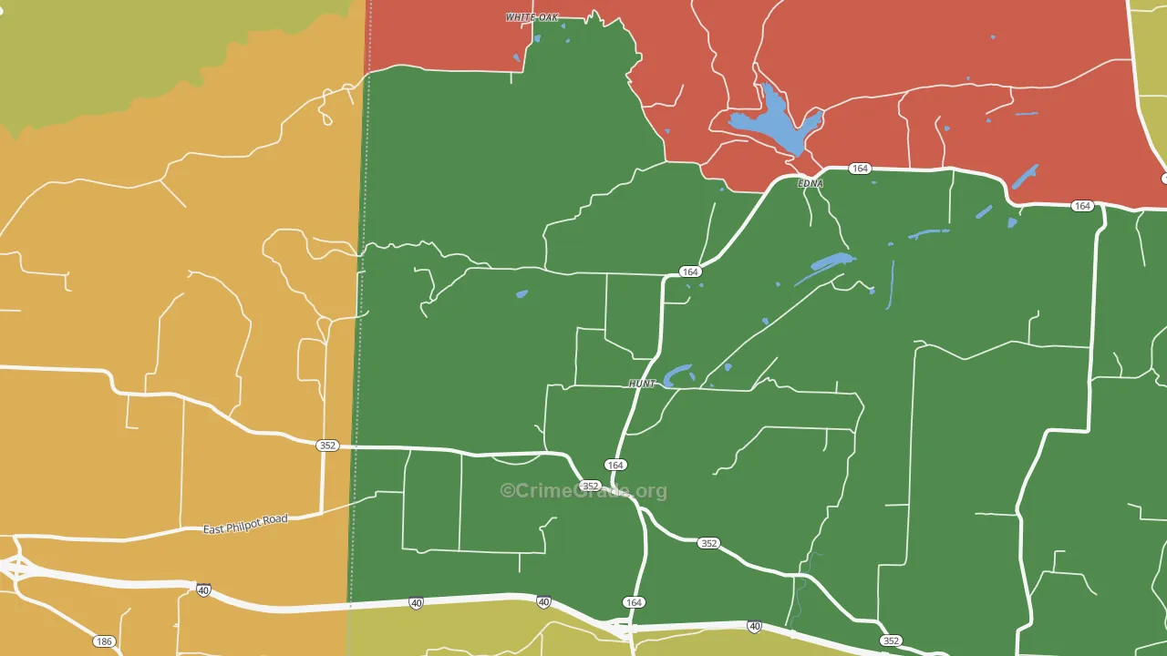 Hunt, AR Map of Drug-Related Crime Rates