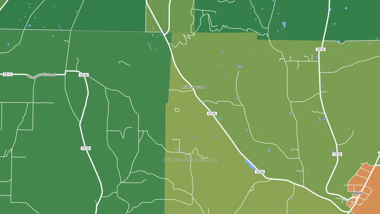 Hunt Hollow, NY Map of Drug-Related Crime Rates