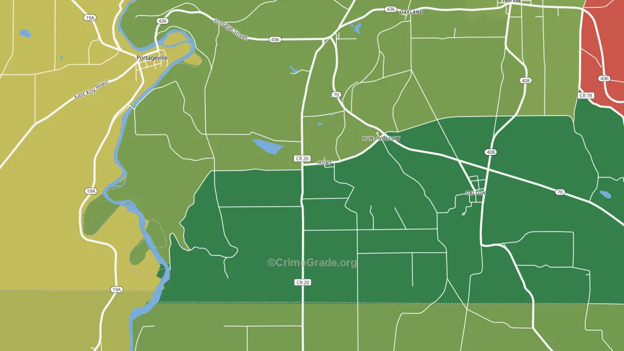 Hunt, NY Map of Drug-Related Crime Rates